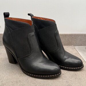 Marc by Marc Jacobs 8.5 black leather ankle booties block heeled fall boots 39.5